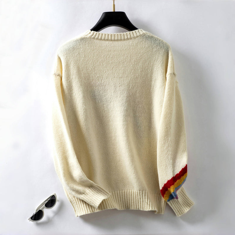 Casual Rainbow Knitted Sweater