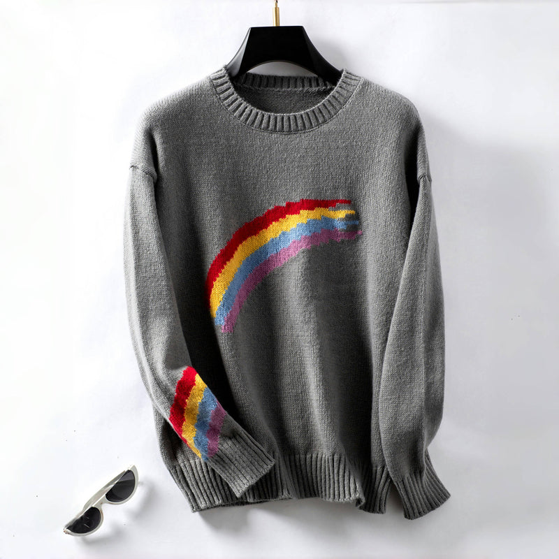 Casual Rainbow Knitted Sweater