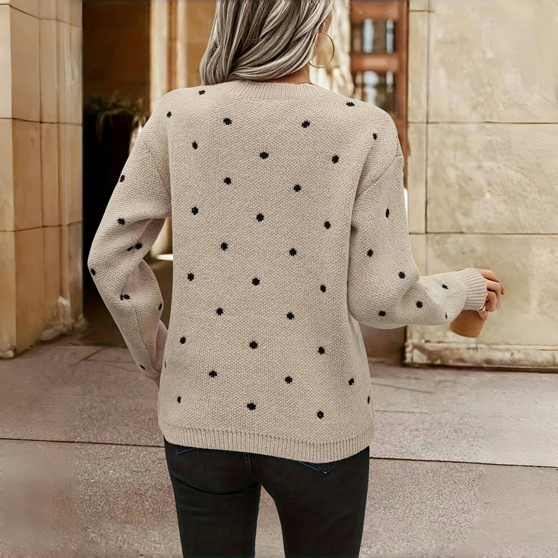 Casual Polka Dot Knitted Sweater