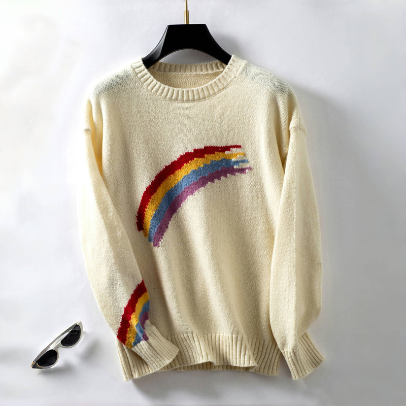 Casual Rainbow Knitted Sweater