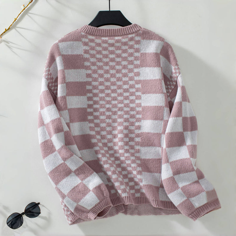 Casual Checked Knitted Vest