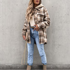 Casual Checked Jacket with Hood