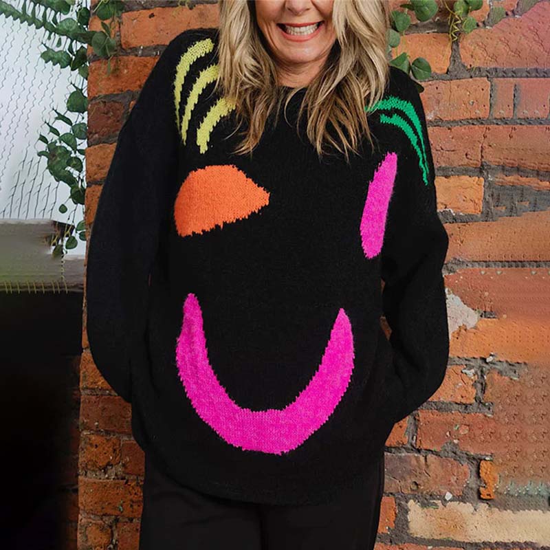 Smiley Casual Knitted Sweater