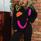 Smiley Casual Knitted Sweater