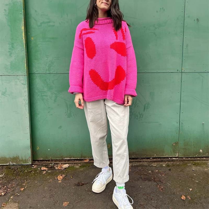 Smiley Casual Knitted Sweater