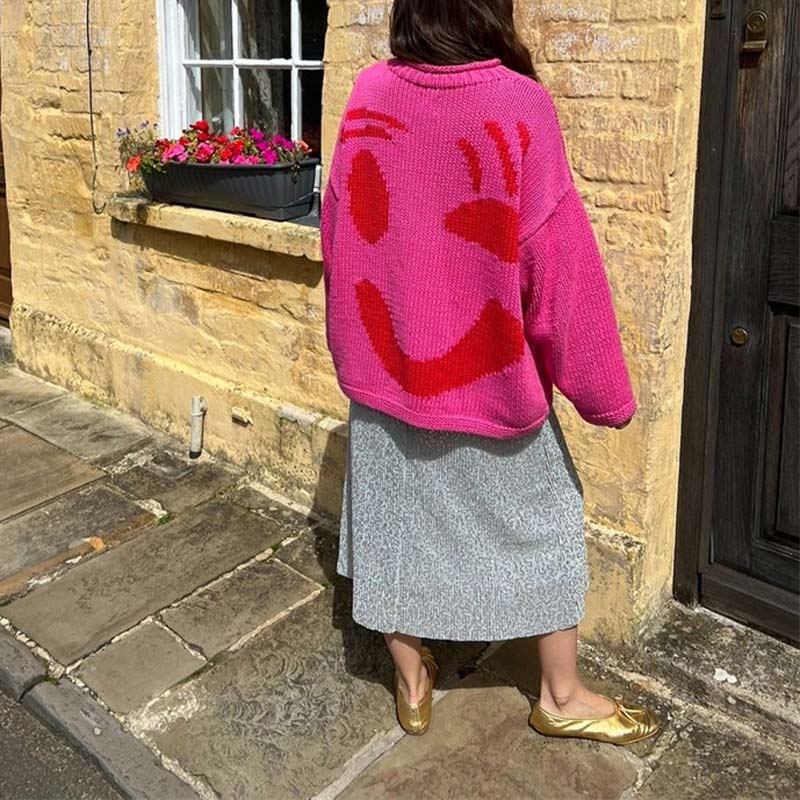 Smiley Casual Knitted Sweater