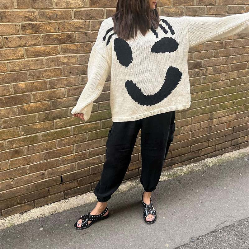 Smiley Casual Knitted Sweater