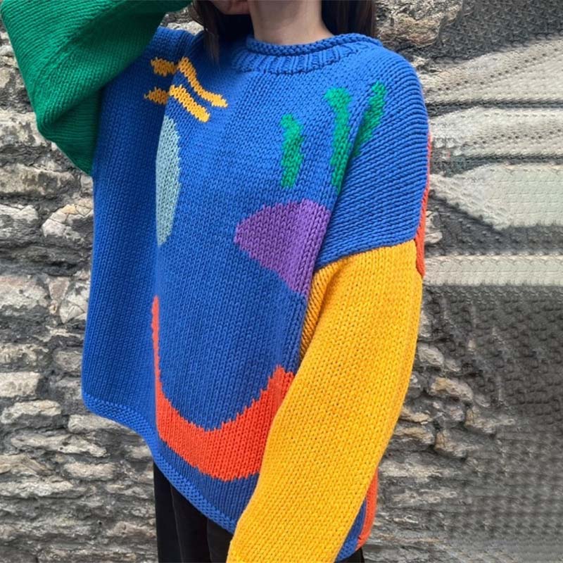 Smiley Casual Knitted Sweater