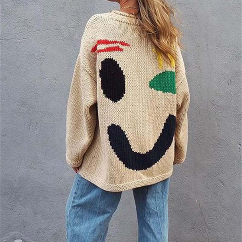 Smiley Casual Knitted Sweater