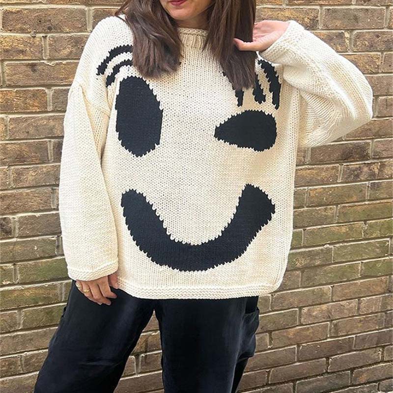 Smiley Casual Knitted Sweater