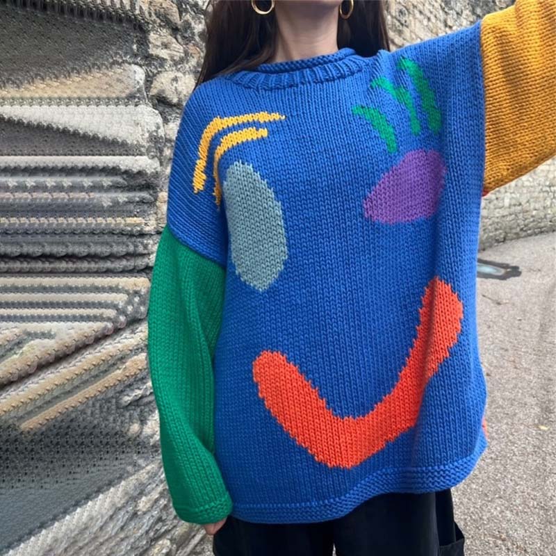 Smiley Casual Knitted Sweater