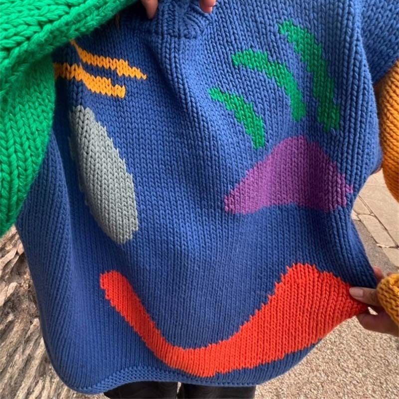 Smiley Casual Knitted Sweater