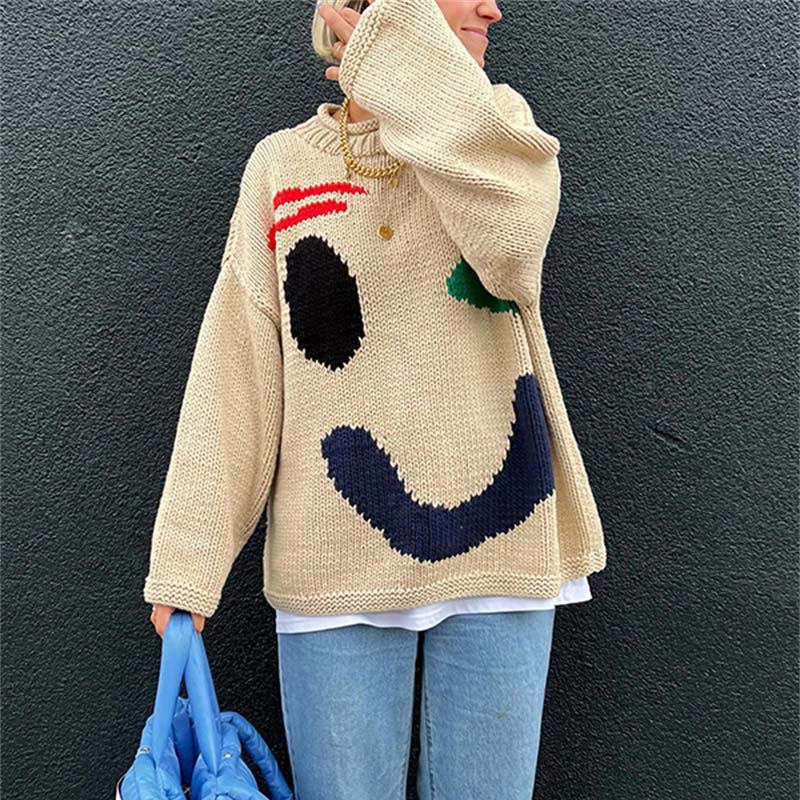 Smiley Casual Knitted Sweater