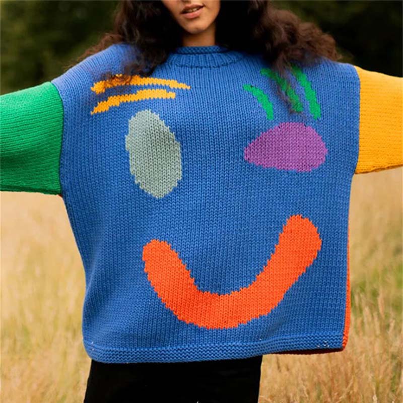 Smiley Casual Knitted Sweater