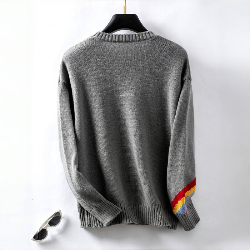 Casual Rainbow Knitted Sweater