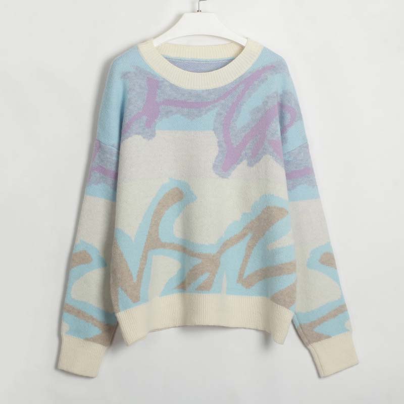 Casual Sweater with Color Blocks