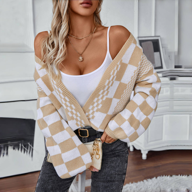 Casual Checked Knitted Vest