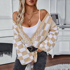 Casual Checked Knitted Vest