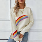 Casual Rainbow Knitted Sweater