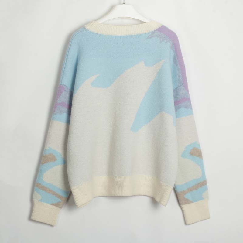 Casual Sweater with Color Blocks