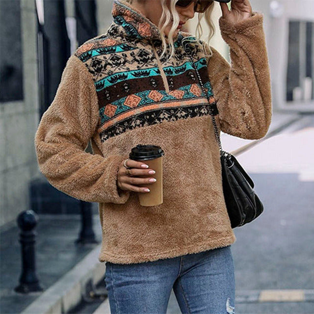 Casual Sweater with Geometric Print
