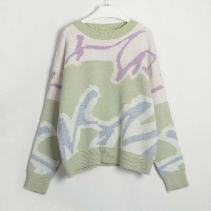 Casual Sweater with Color Blocks