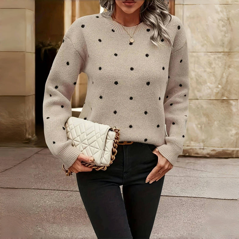 Casual Polka Dot Knitted Sweater