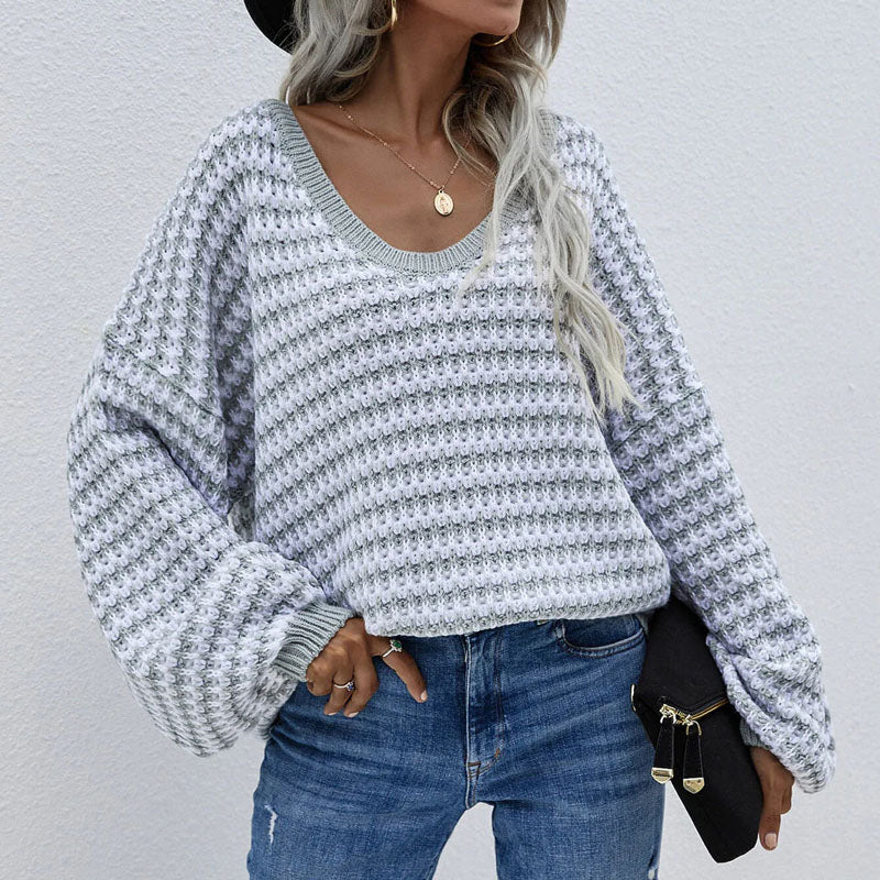 Casual Striped Knitted Sweater