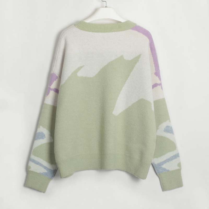 Casual Sweater with Color Blocks