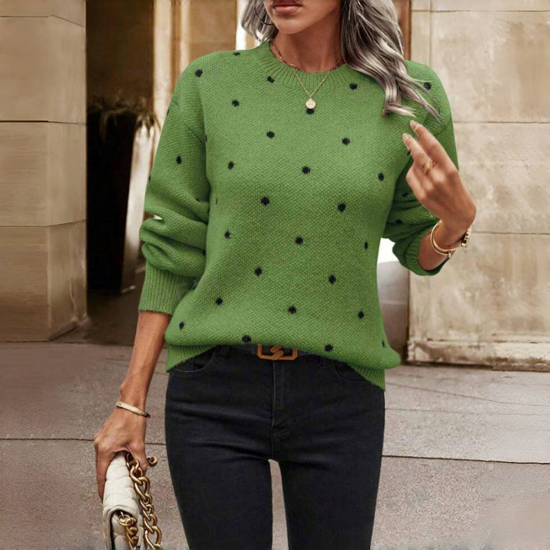 Casual Polka Dot Knitted Sweater