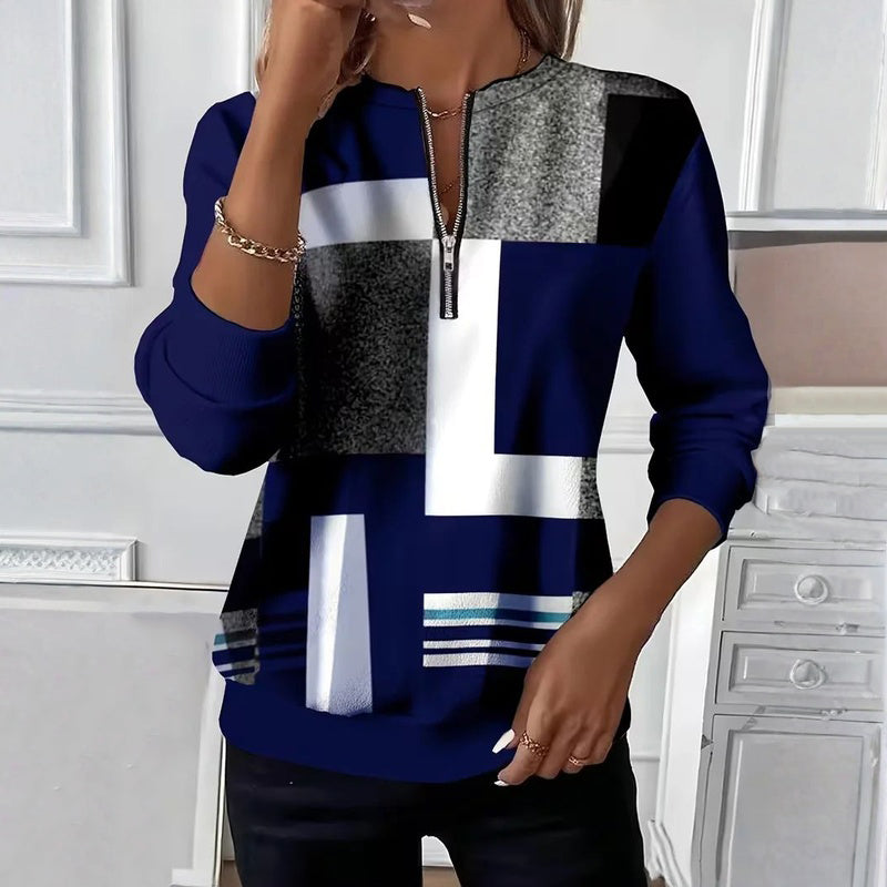 Vintage Sweatshirt with Color Blocks
