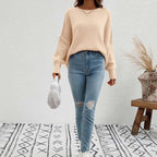 Casual Knitted Sweater in Solid Color