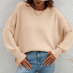 Casual Knitted Sweater in Solid Color