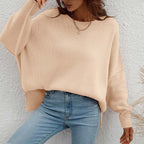 Casual Knitted Sweater in Solid Color