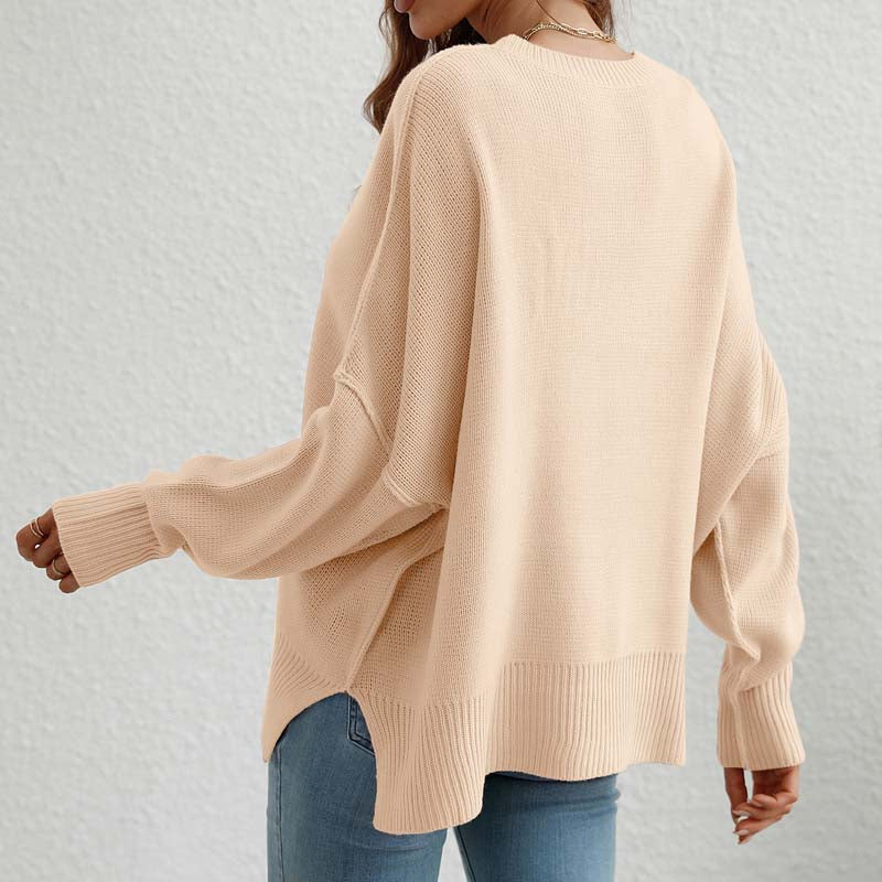 Casual Knitted Sweater in Solid Color