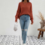 Casual Knitted Sweater in Solid Color