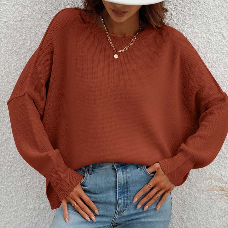Casual Knitted Sweater in Solid Color