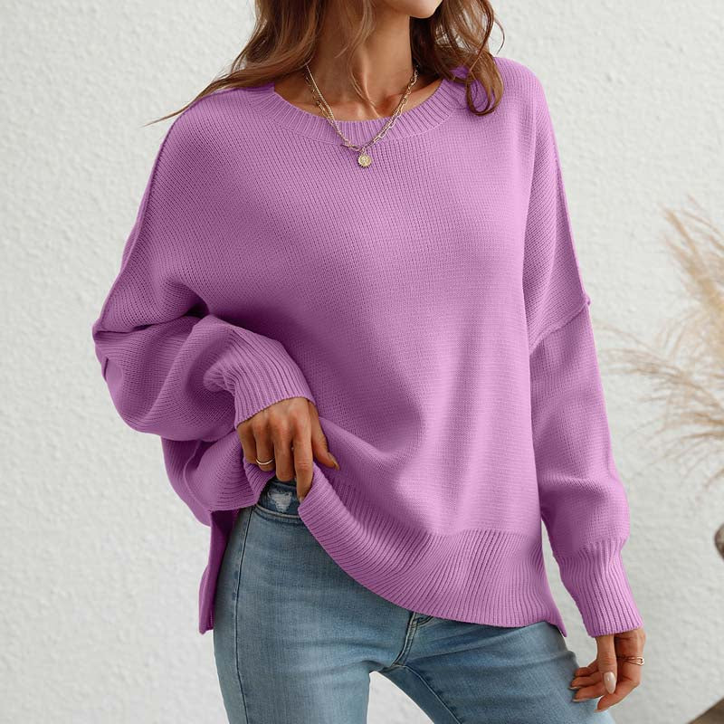 Casual Knitted Sweater in Solid Color