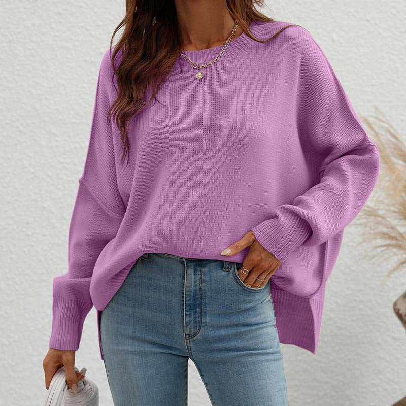 Casual Knitted Sweater in Solid Color