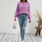 Casual Knitted Sweater in Solid Color