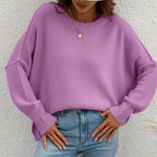 Casual Knitted Sweater in Solid Color