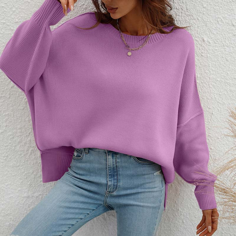 Casual Knitted Sweater in Solid Color