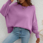 Casual Knitted Sweater in Solid Color
