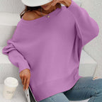 Casual Knitted Sweater in Solid Color