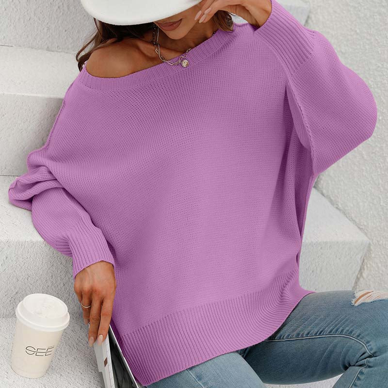 Casual Knitted Sweater in Solid Color