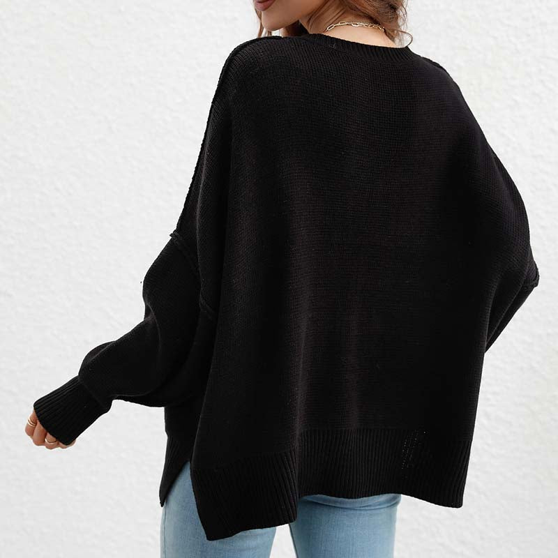 Casual Knitted Sweater in Solid Color