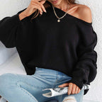 Casual Knitted Sweater in Solid Color
