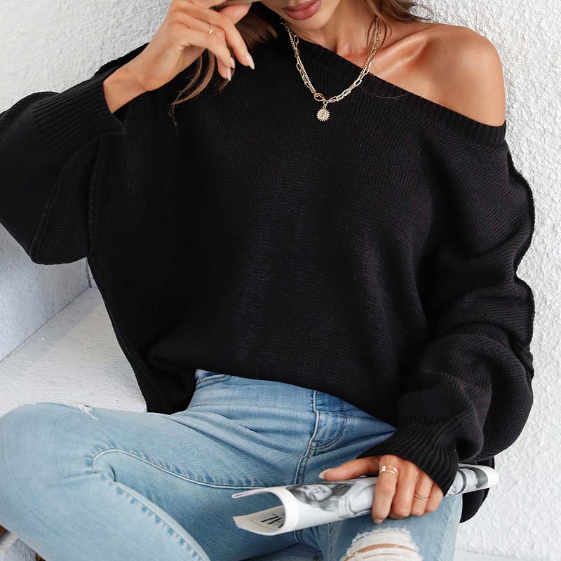 Casual Knitted Sweater in Solid Color