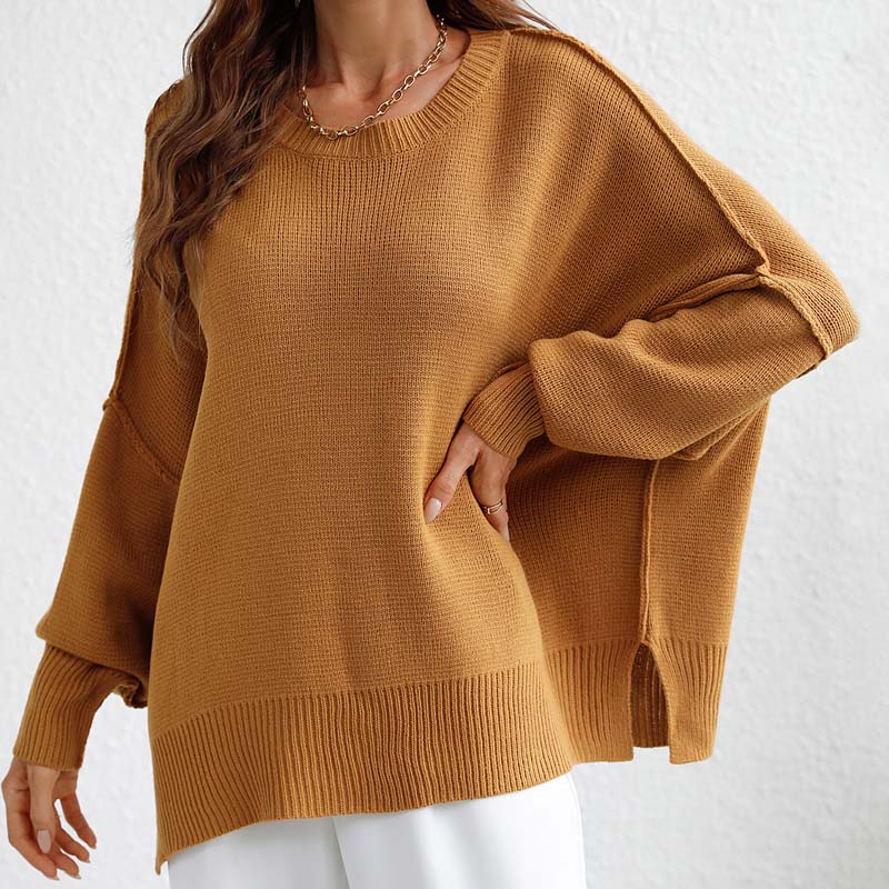 Casual Knitted Sweater in Solid Color
