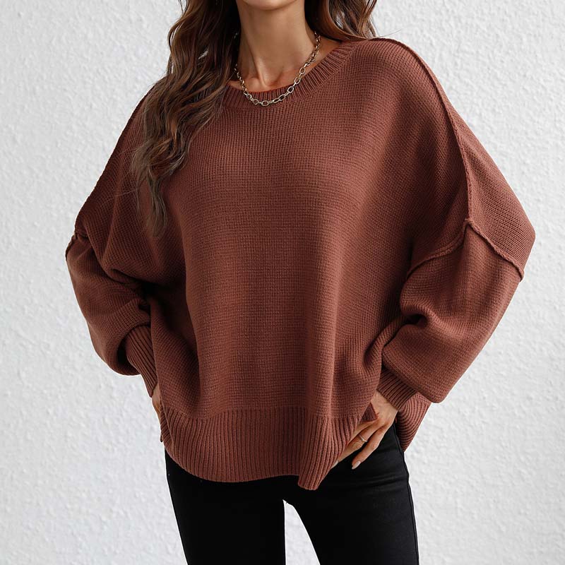 Casual Knitted Sweater in Solid Color